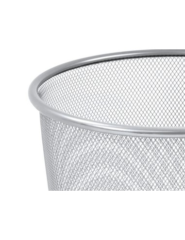 Papelera metalica q connect gris rejilla 295x345mm