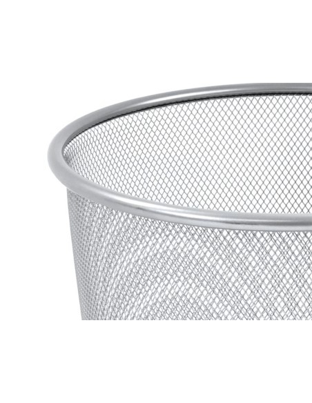 Papelera metalica q connect gris rejilla 295x345mm