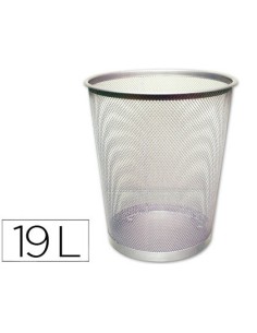 Papelera metalica q connect gris rejilla 295x345mm