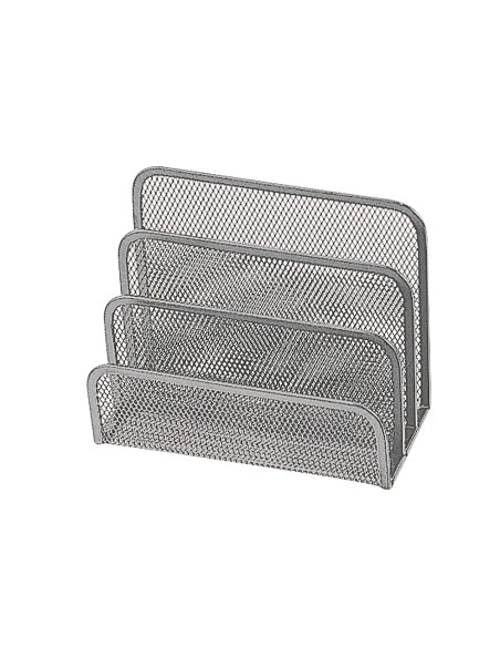 Soporte para cartas q connect metalico rejilla gris 170x135x83 mm