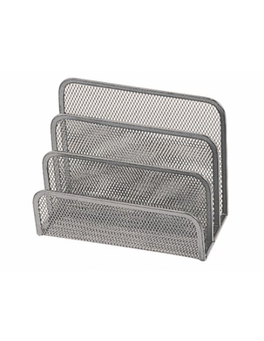 Soporte para cartas q connect metalico rejilla gris 170x135x83 mm