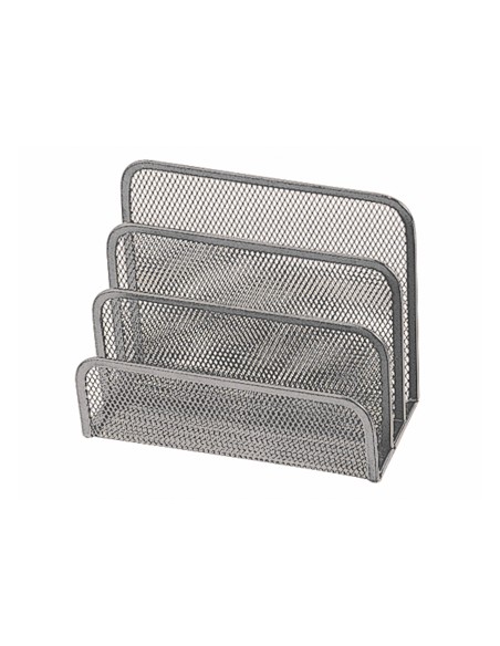 Soporte para cartas q connect metalico rejilla gris 170x135x83 mm