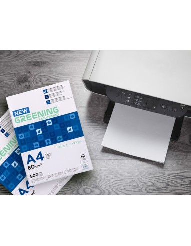 Papel fotocopiadora greening din a4 80 gramos paquete de 500 hojas