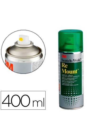 Pegamento 3m spray remount adhesivo reposicionable indefinidamente bote de 400 ml Pegamento 3m spray remount adhesivo reposicionable indefinidamente bote de 400 ml