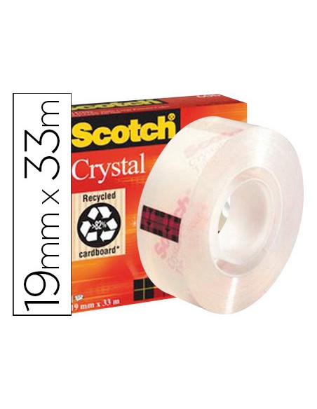 Cinta adhesiva scotch supertransparente 33 mt x 19 mm 600 1933ci