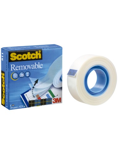 Cinta adhesiva scotch magic invisible removible 33 mt x 19 mm
