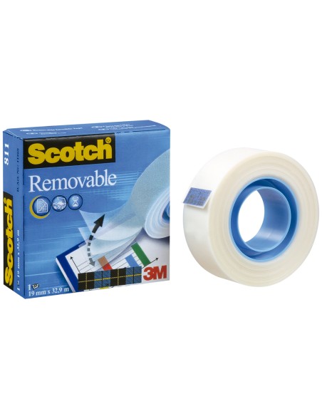 Cinta adhesiva scotch magic invisible removible 33 mt x 19 mm