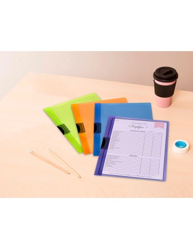 Carpeta liderpapel dossier pinza lateral 45303 polipropileno din a4 verde cla30 hojas pinza deslizante