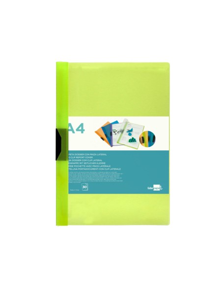 Carpeta liderpapel dossier pinza lateral 45303 polipropileno din a4 verde cla30 hojas pinza deslizante