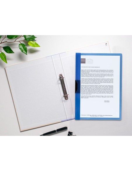 Carpeta liderpapel dossier pinza lateral 45302 polipropileno din a4 azul 30 hojas pinza deslizante