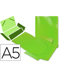 Carpeta liderpapel gomas solapas 34973 polipropileno din a5 verde