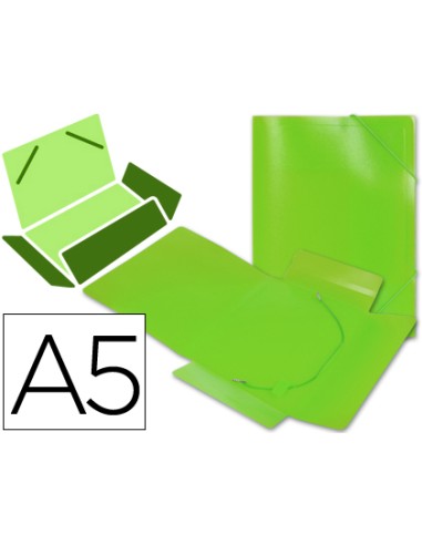 Carpeta liderpapel gomas solapas 34973 polipropileno din a5 verde