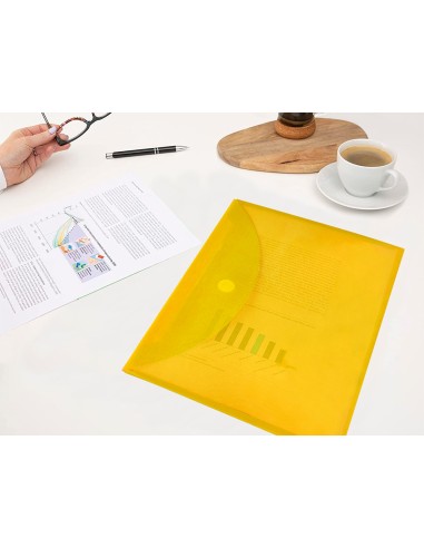 Carpeta liderpapel dossier a4 cierre de velcro amarilla