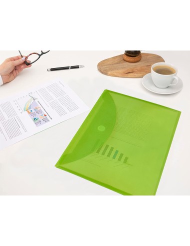 Carpeta liderpapel dossier a4 cierre de velcro verde