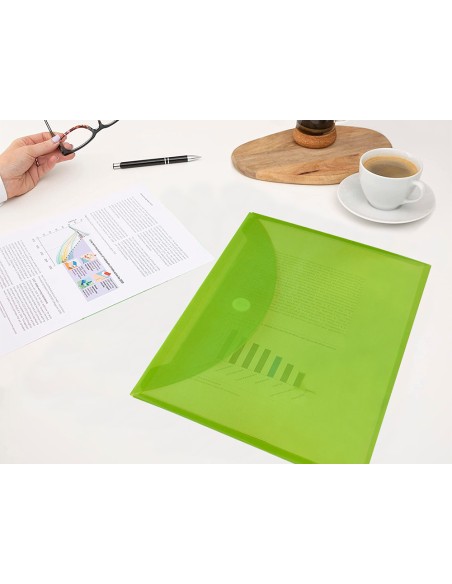 Carpeta liderpapel dossier a4 cierre de velcro verde
