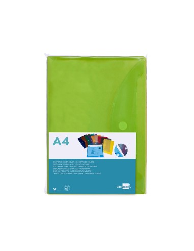 Carpeta liderpapel dossier a4 cierre de velcro verde