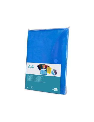 Carpeta liderpapel dossier a4 cierre de velcro azul