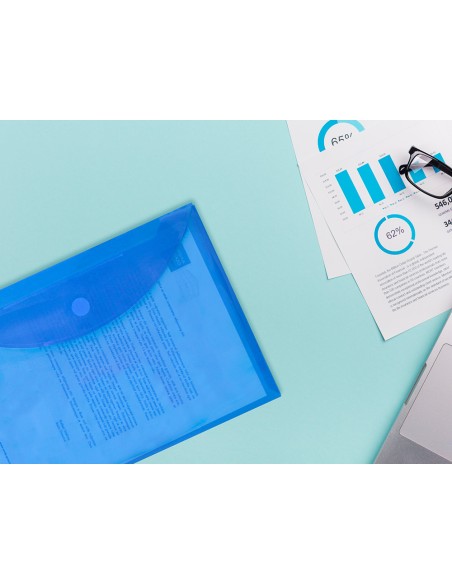 Carpeta liderpapel dossier a4 cierre de velcro azul
