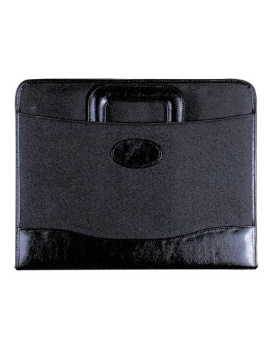 Cartera portadocumentos 35 921 negra 360x285 mm con asa 4 anillas 40 mm cremallera con departamentos interiores
