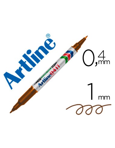 Rotulador artline marcador permanente ek 041t marron doble punta 04 y 10 mm