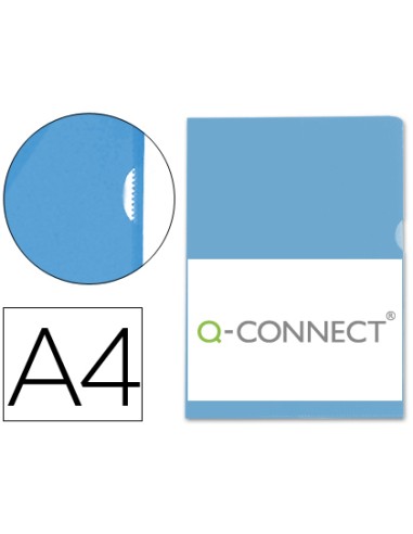 Carpeta dossier unero plastico q connect din a4 120 micras azul bolsa de 10 unidades