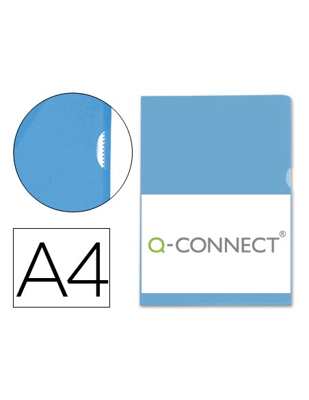 Carpeta dossier unero plastico q connect din a4 120 micras azul bolsa de 10 unidades