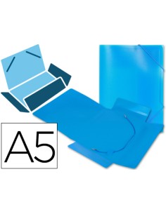 Carpeta liderpapel gomas solapas 34972 polipropileno din a5 azul