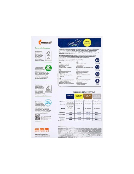 Papel fotocopiadora color copy din a4 200 gramos paquete de 250 hojas