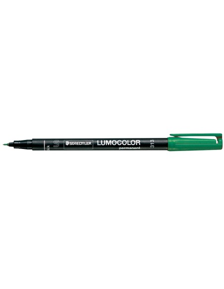 Rotulador staedtler lumocolor retroproyeccion punta de fibra permanente 313 5 verde punta super fina redonda 04 mm