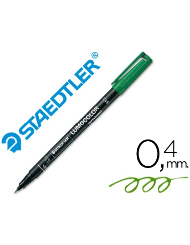 Rotulador staedtler lumocolor retroproyeccion punta de fibra permanente 313 5 verde punta super fina redonda 04 mm