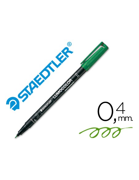 Rotulador staedtler lumocolor retroproyeccion punta de fibra permanente 313 5 verde punta super fina redonda 04 mm