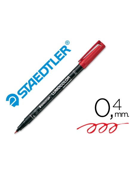 Rotulador staedtler lumocolor retroproyeccion punta de fibra permanente 313 2 rojo punta super fina redonda 04 mm