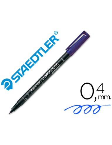 Rotulador staedtler lumocolor retroproyeccion punta de fibra permanente 313 3 azul punta super fina redonda 04 mm