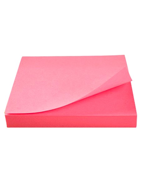 Bloc de notas adhesivas quita y pon q connect 76x76 mm rosa neon 80 hojas