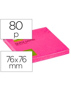 Bloc de notas adhesivas quita y pon q connect 76x76 mm rosa neon 80 hojas