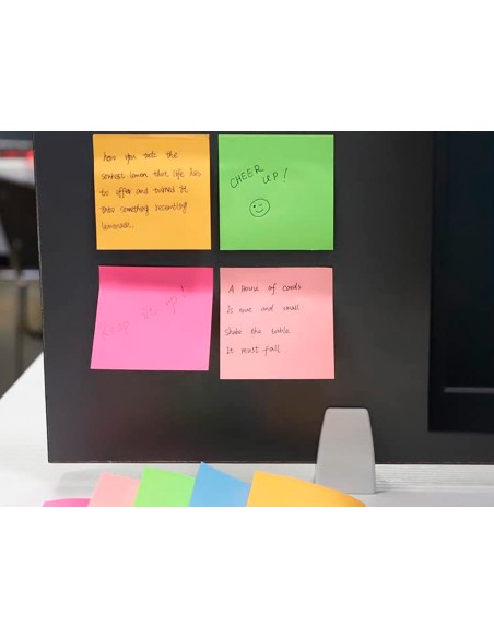 Bloc de notas adhesivas quita y pon q connect 76x76 mm verde neon 80 hojas