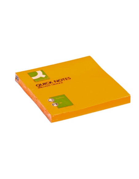 Bloc de notas adhesivas quita y pon q connect 76x76 mm naranja neon 80 hojas
