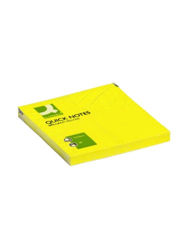 Bloc de notas adhesivas quita y pon q connect 76x76 mm amarillo neon 80 hojas
