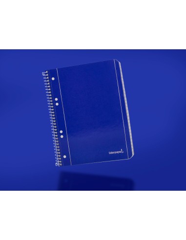 Cuaderno espiral liderpapel a5 micro serie azul tapa blanda 80h 75 gr liso 6taladros azul