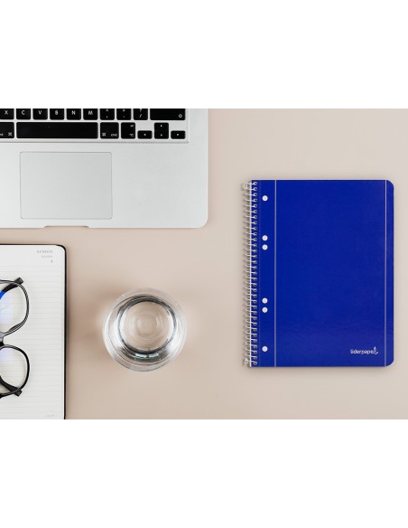 Cuaderno espiral liderpapel a5 micro serie azul tapa blanda 80h 75 gr horizontal 6 taladros azul