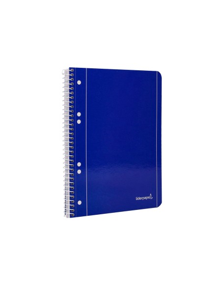 Cuaderno espiral liderpapel a5 micro serie azul tapa blanda 80h 75 gr cuadro5mm 6 taladros azul