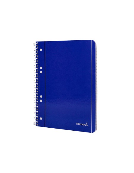 Cuaderno espiral liderpapel a5 micro serie azul tapa blanda 80h 75 gr cuadro5mm 6 taladros azul