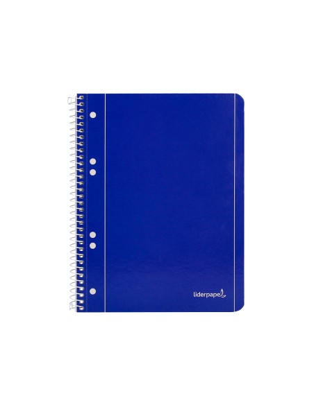 Cuaderno espiral liderpapel a5 micro serie azul tapa blanda 80h 75 gr cuadro5mm 6 taladros azul