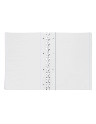 Cuaderno espiral liderpapel a4 micro serie azul tapa blanda 80h 75 gr liso con margen 4 taladros azul