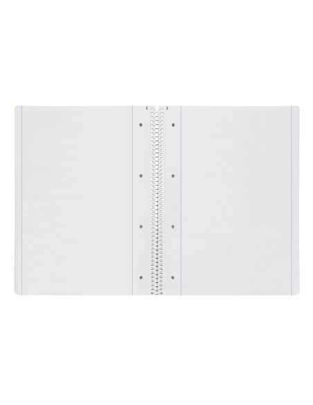 Cuaderno espiral liderpapel a4 micro serie azul tapa blanda 80h 75 gr liso con margen 4 taladros azul