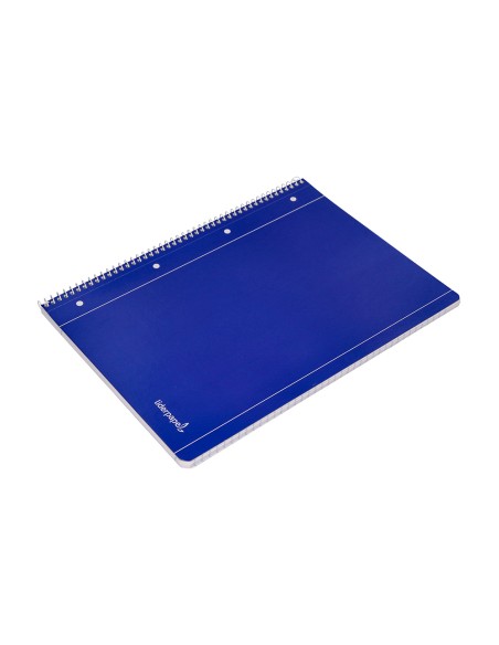 Cuaderno espiral liderpapel a4 micro serie azul tapa blanda 80h 75 gr liso con margen 4 taladros azul