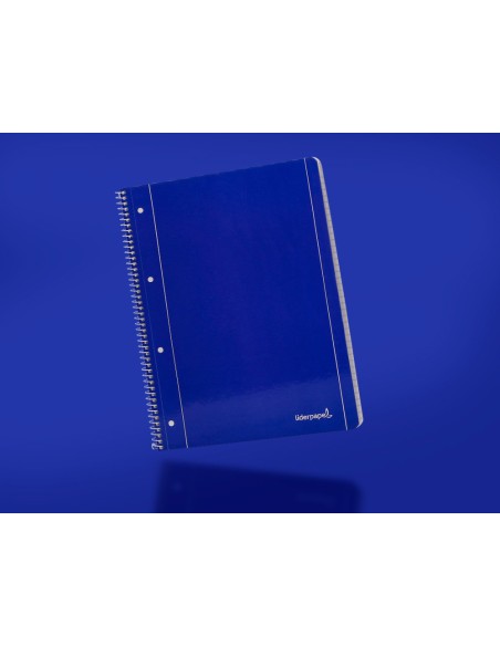 Cuaderno espiral liderpapel a4 micro serie azul tapa blanda 80h 80 gr horizontal con margen 4 taladros azul