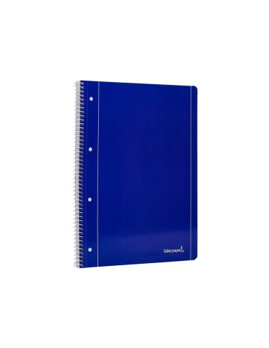 Cuaderno espiral liderpapel a4 micro serie azul tapa blanda 80h 80 gr horizontal con margen 4 taladros azul