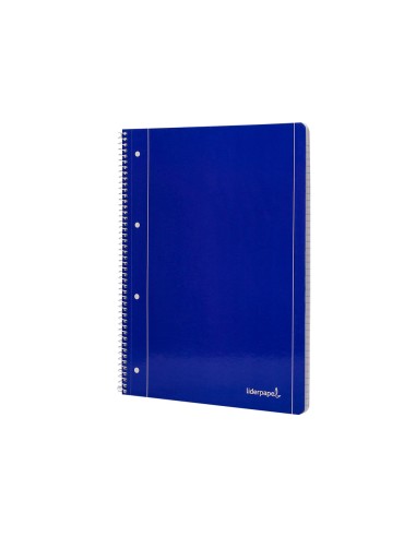 Cuaderno espiral liderpapel a4 micro serie azul tapa blanda 80h 80 gr horizontal con margen 4 taladros azul