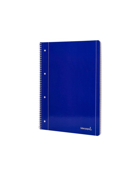 Cuaderno espiral liderpapel a4 micro serie azul tapa blanda 80h 80 gr horizontal con margen 4 taladros azul
